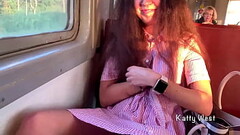 the girl 18 yo showed her panties on the train and jerked off a dick to a stranger in public Thumb